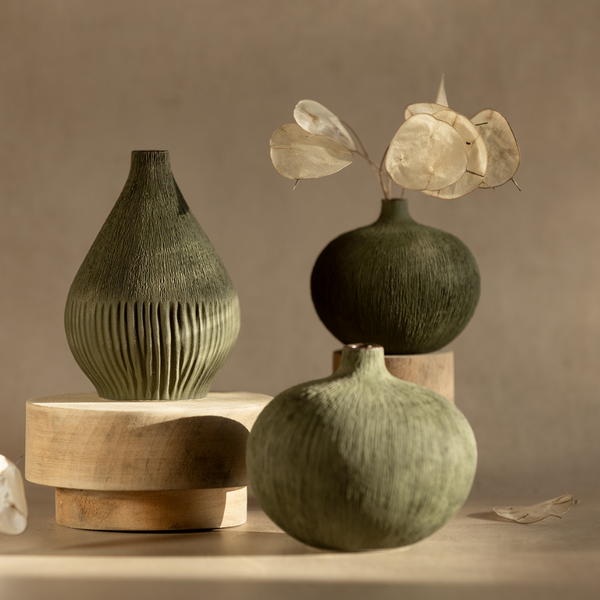 Mini Ceramic Bari Vase | Forest Green