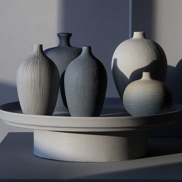 Ceramic Bottle Vase | Blue Sand