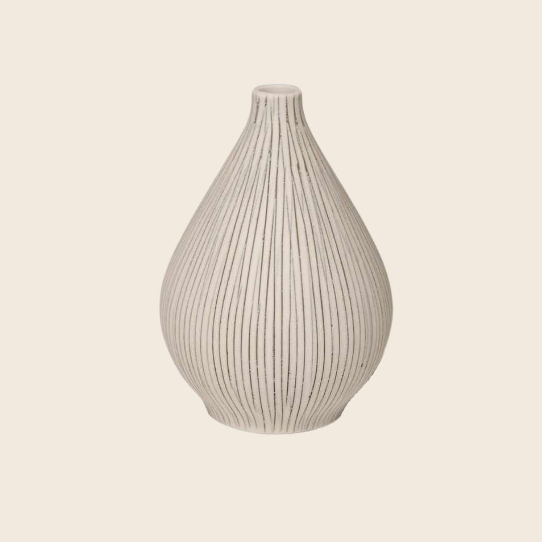 Lindform Kobe Ceramic Bud Vase | Grey Stripe