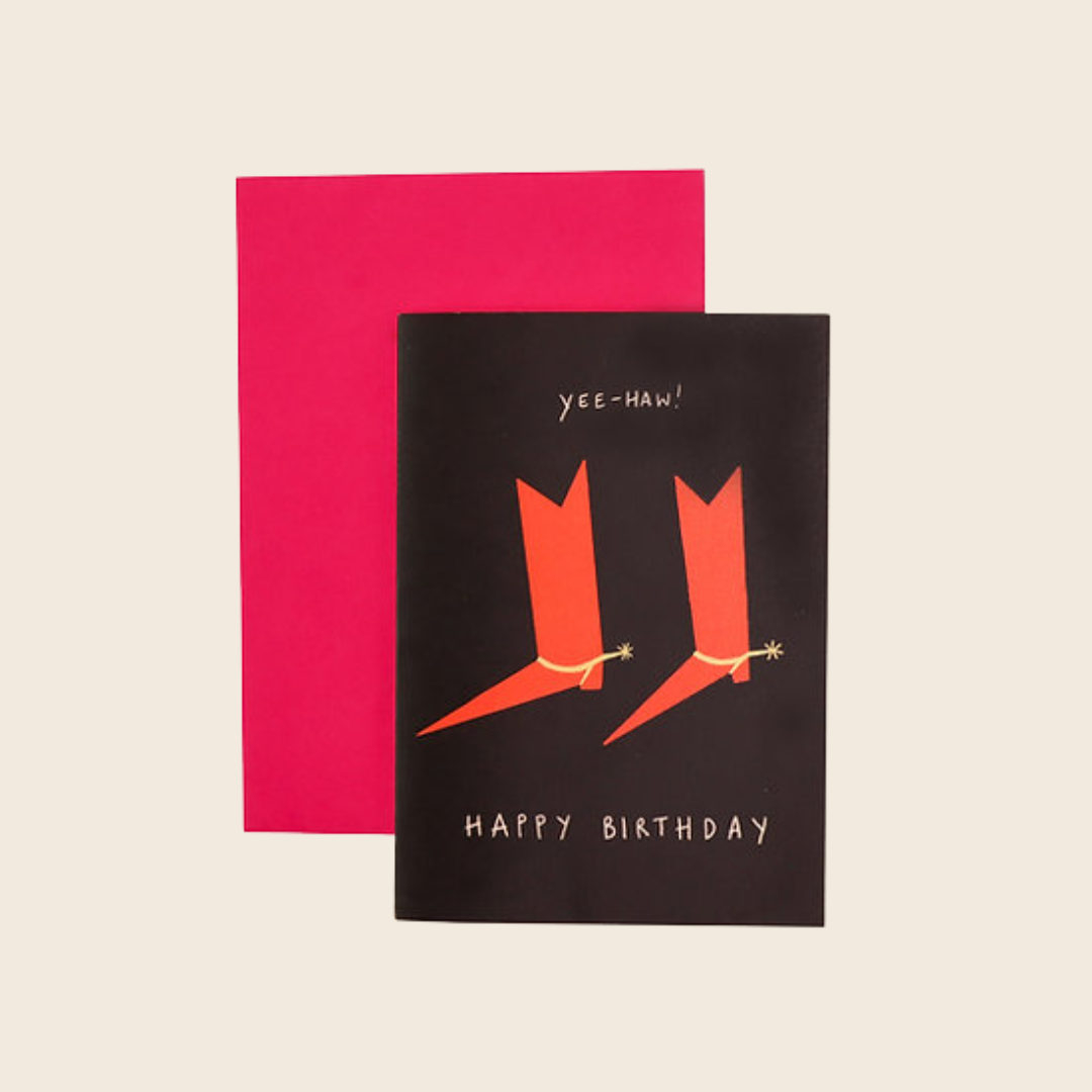 Cowboy Boots Birthday Card