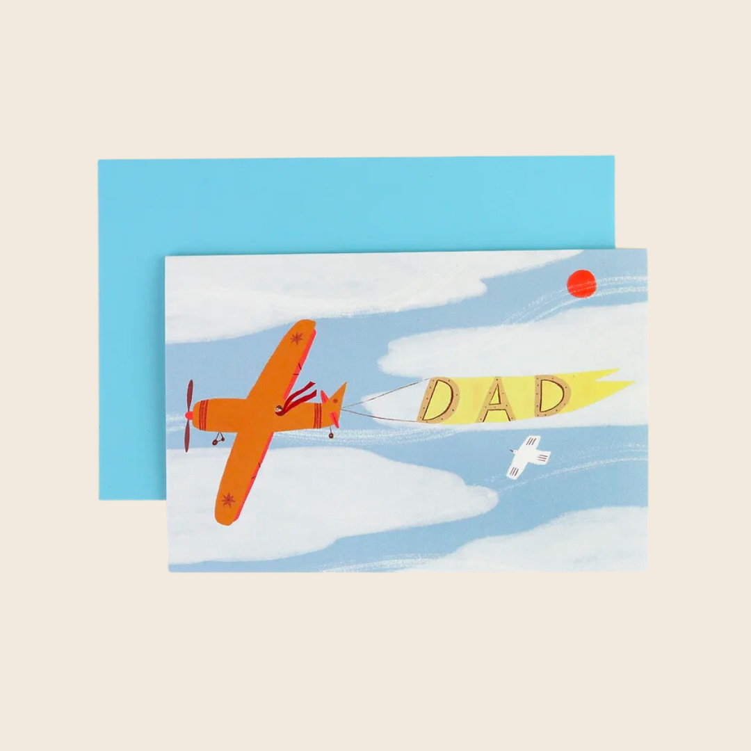 Vintage Plane Dad Banner Card