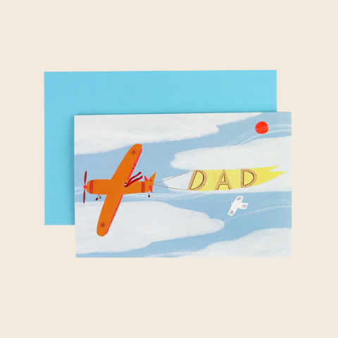 Vintage Plane Dad Banner Card