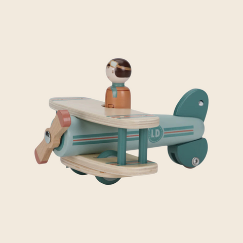 Vintage Style Wooden Toy Airplane