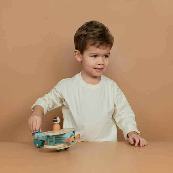 Vintage Style Wooden Toy Airplane