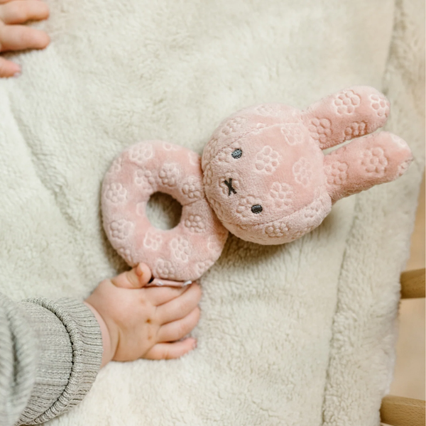 Soft Pink Flower Miffy Rattle