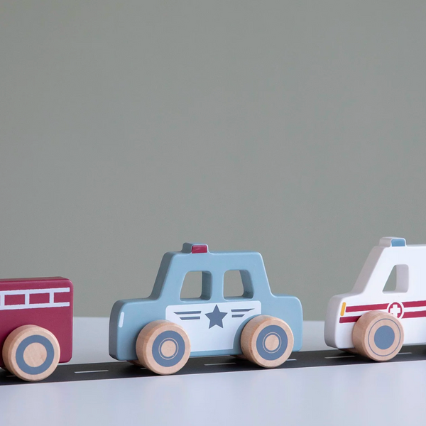 Wooden Emergency Service Vehicles - Set of 3