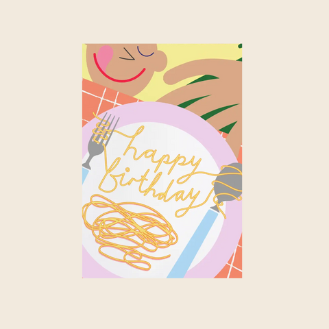 Happy Birthday Spaghetti Card