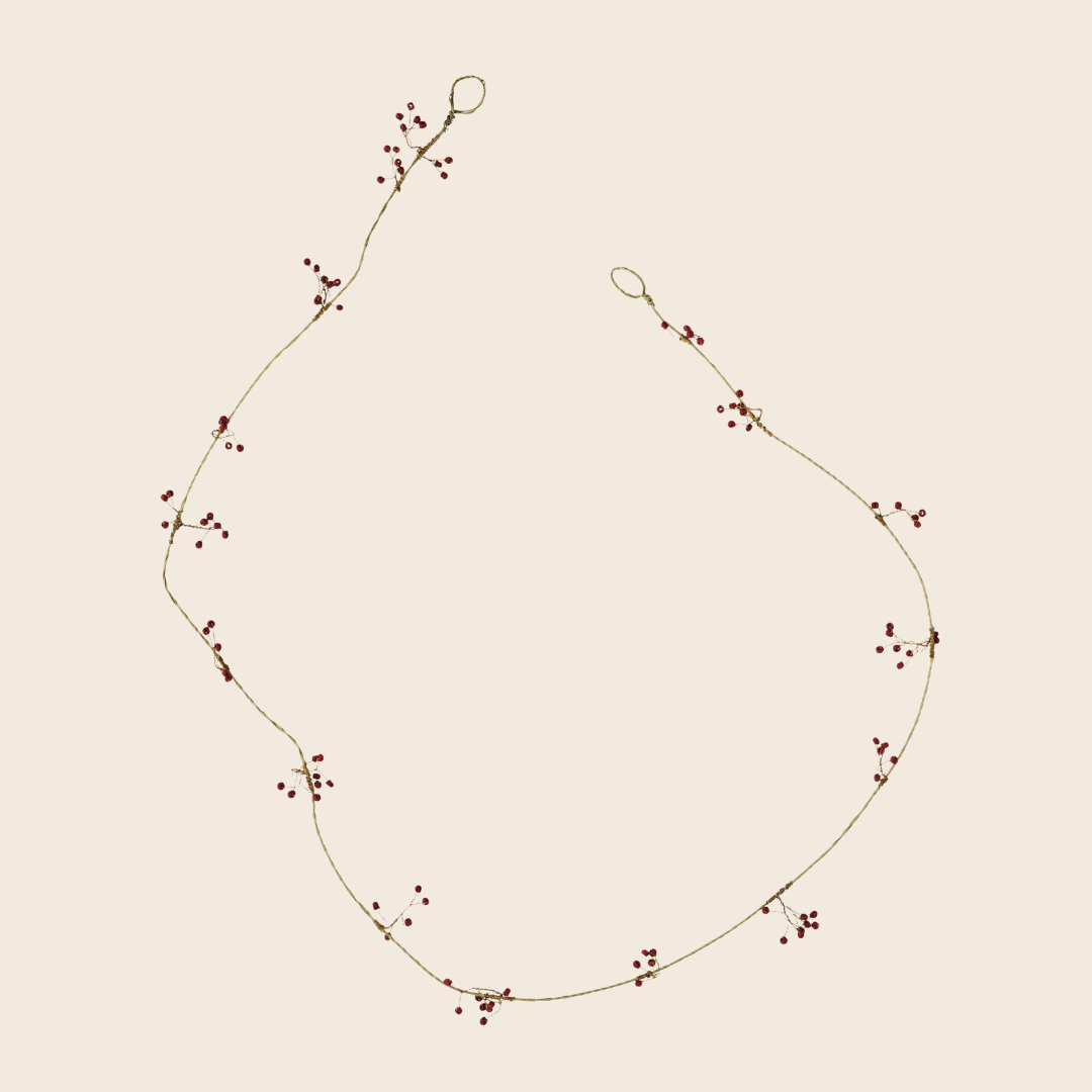 Brass Garland with Red Beads