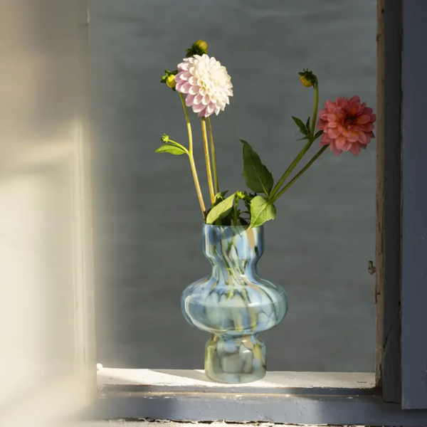 Glass Confetti Vase | Blue