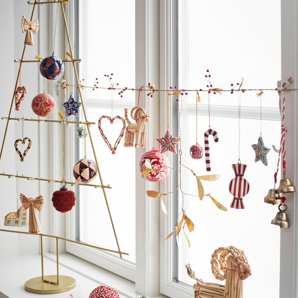 Brass Garland with Red Beads
