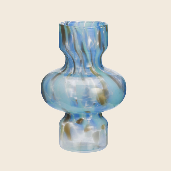 Glass Confetti Vase | Blue