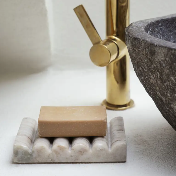 Beige Marble Soap Dish