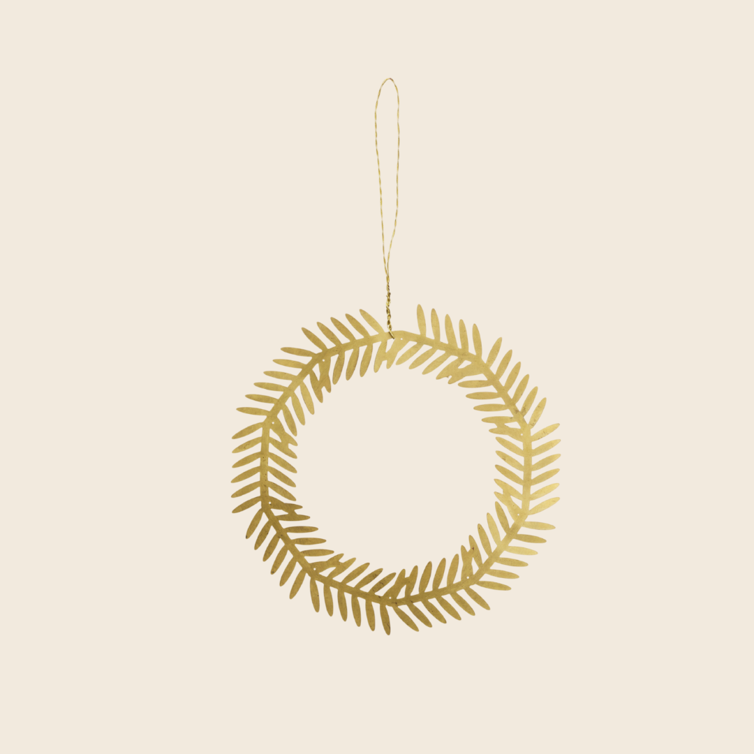 Hanging Brass Wreath Decoration