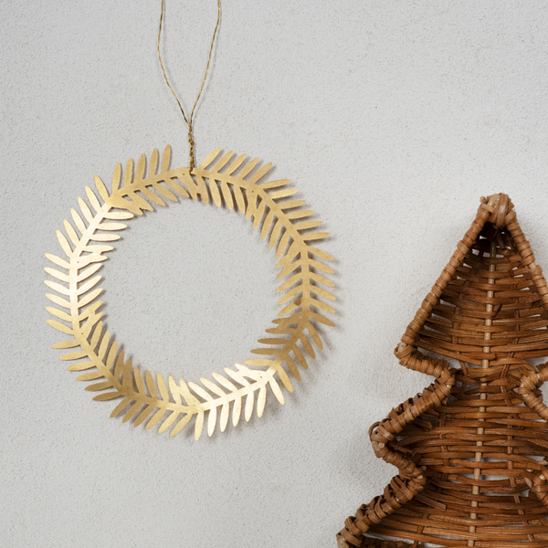 Hanging Brass Wreath Decoration