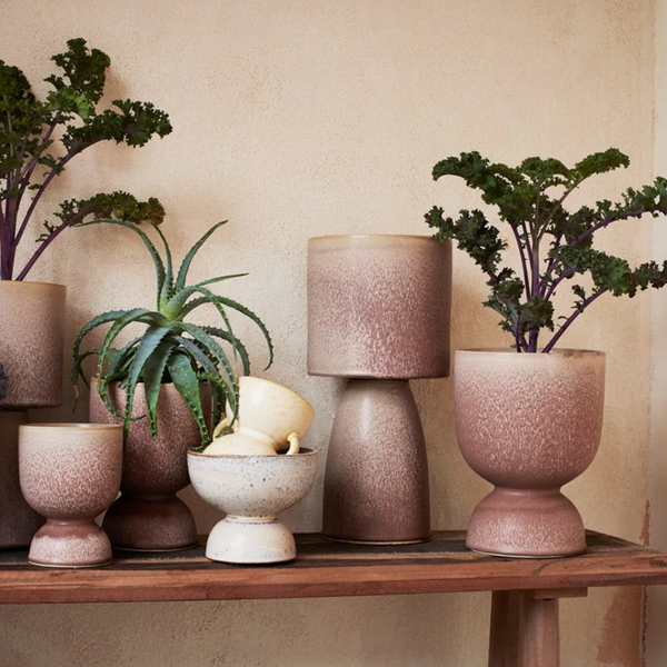 Curve Plant Pot | Powder Brown
