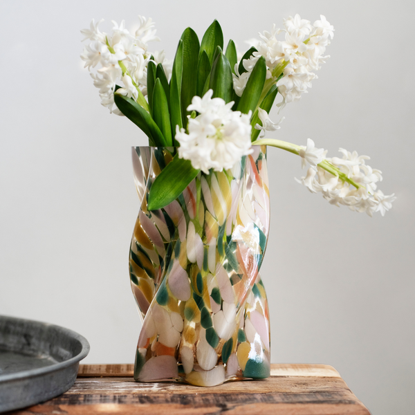 Twisted Glass Vase | Colourful Confetti