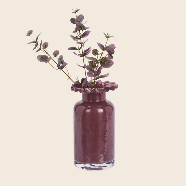 Ruffled Glass Vase | Plum
