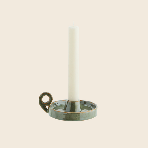 Stoneware Candle Holder | Green