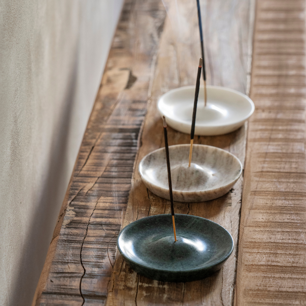 Beige Marble Incense Holder