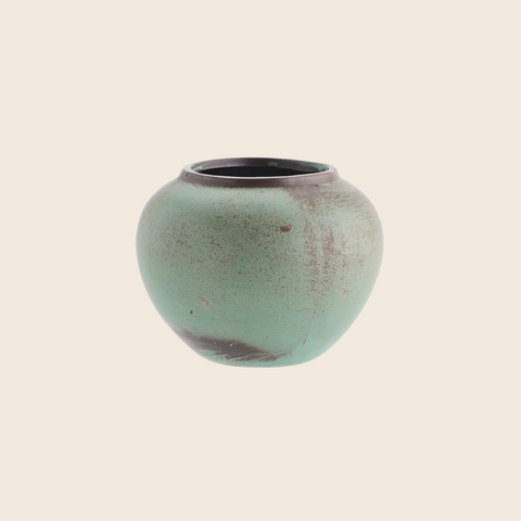 Round Stoneware Vase | Green