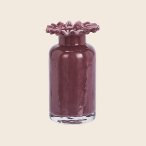 Ruffled Glass Vase | Plum