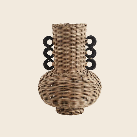 Sculptural Rattan Vase