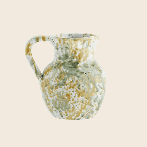 Splattered Jug Vase | Mustard and Green