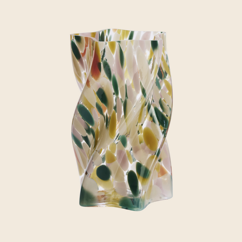 Twisted Glass Vase | Colourful Confetti