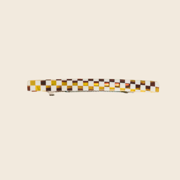 Jela Barrette Hair Clip | Brown Checkerboard