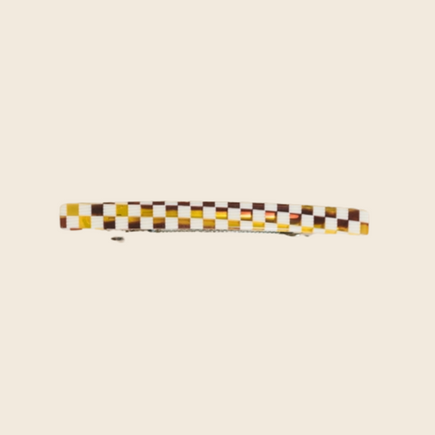 Jela Barrette Hair Clip | Brown Checkerboard