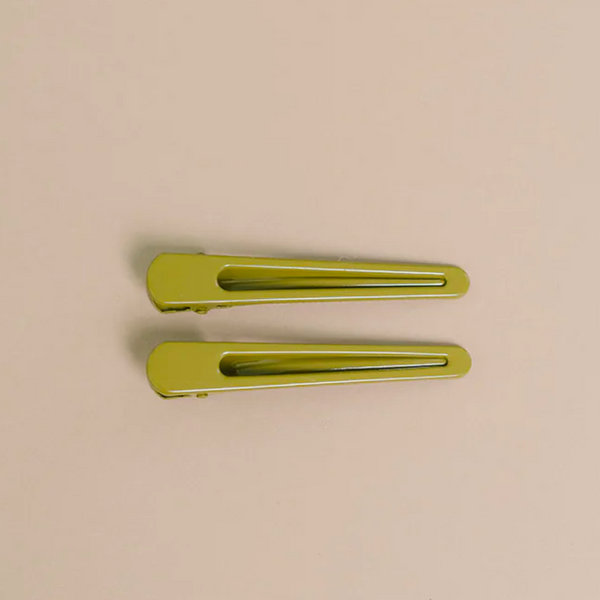 Nat Noor Triangle Hair Clips | Olive Green