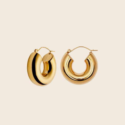 Nordic Muse Gold Bold Hoop Earrings