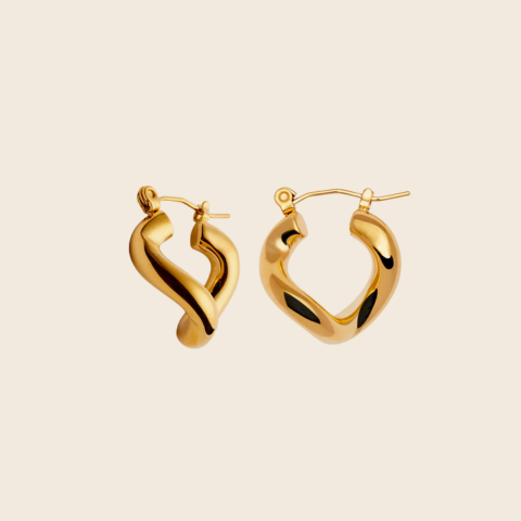 Nordic Muse Gold Fluid Hoop Earrings
