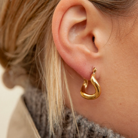 Nordic Muse Gold Fluid Hoop Earrings