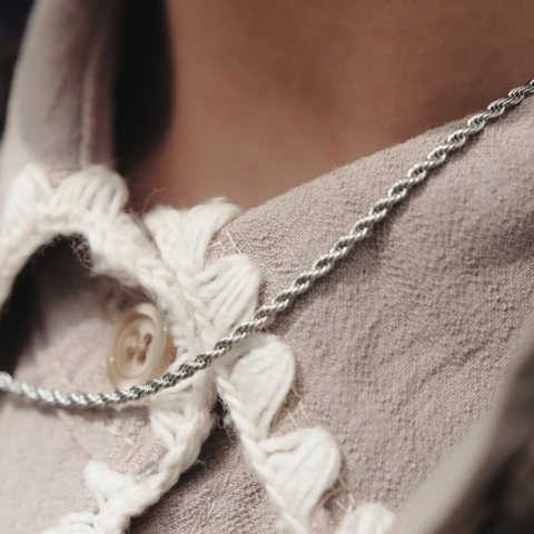 Silver Rope Twist Necklace