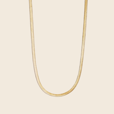 Thin Gold Snake Chain Choker Necklace