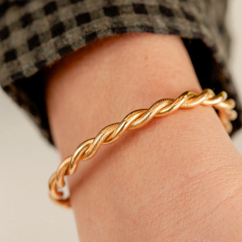 Nordic Muse Gold Twist Cuff Bracelet