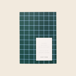Small Uma Lay Flat Notebook | Green Grid