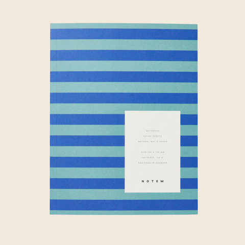 Medium Uma Lay Flat Notebook | Blue Stripe