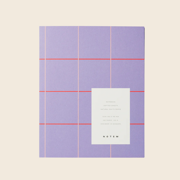 Medium Uma Lay Flat Notebook | Lavender Check