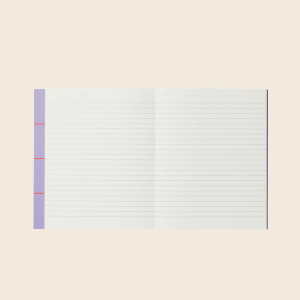 Medium Uma Lay Flat Notebook | Lavender Check