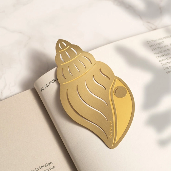 Brass Pearl Shell Bookmark