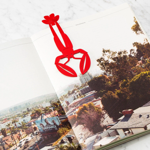 Brass Lobster Bookmark | Red