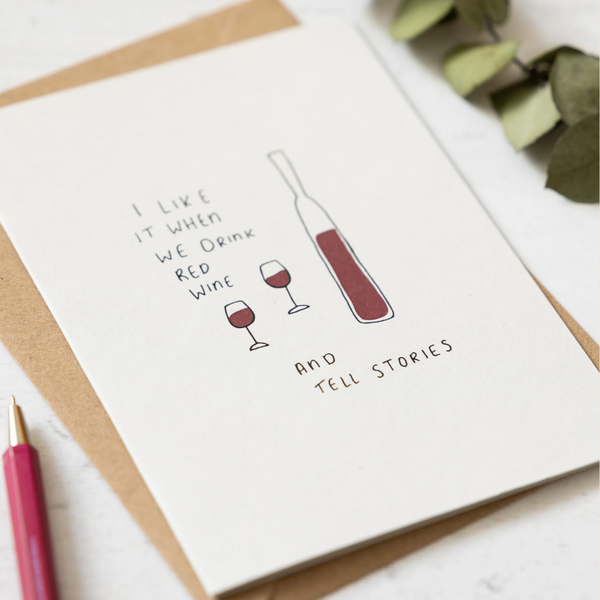 Drinking Wine, Telling Stories Card