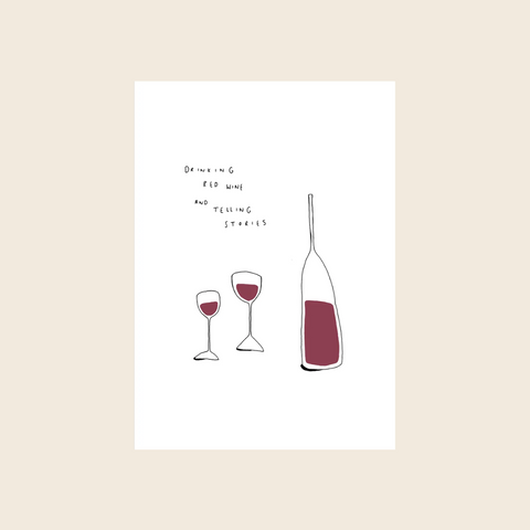 Oh Lightning Drinking Wine, Telling Stories Print