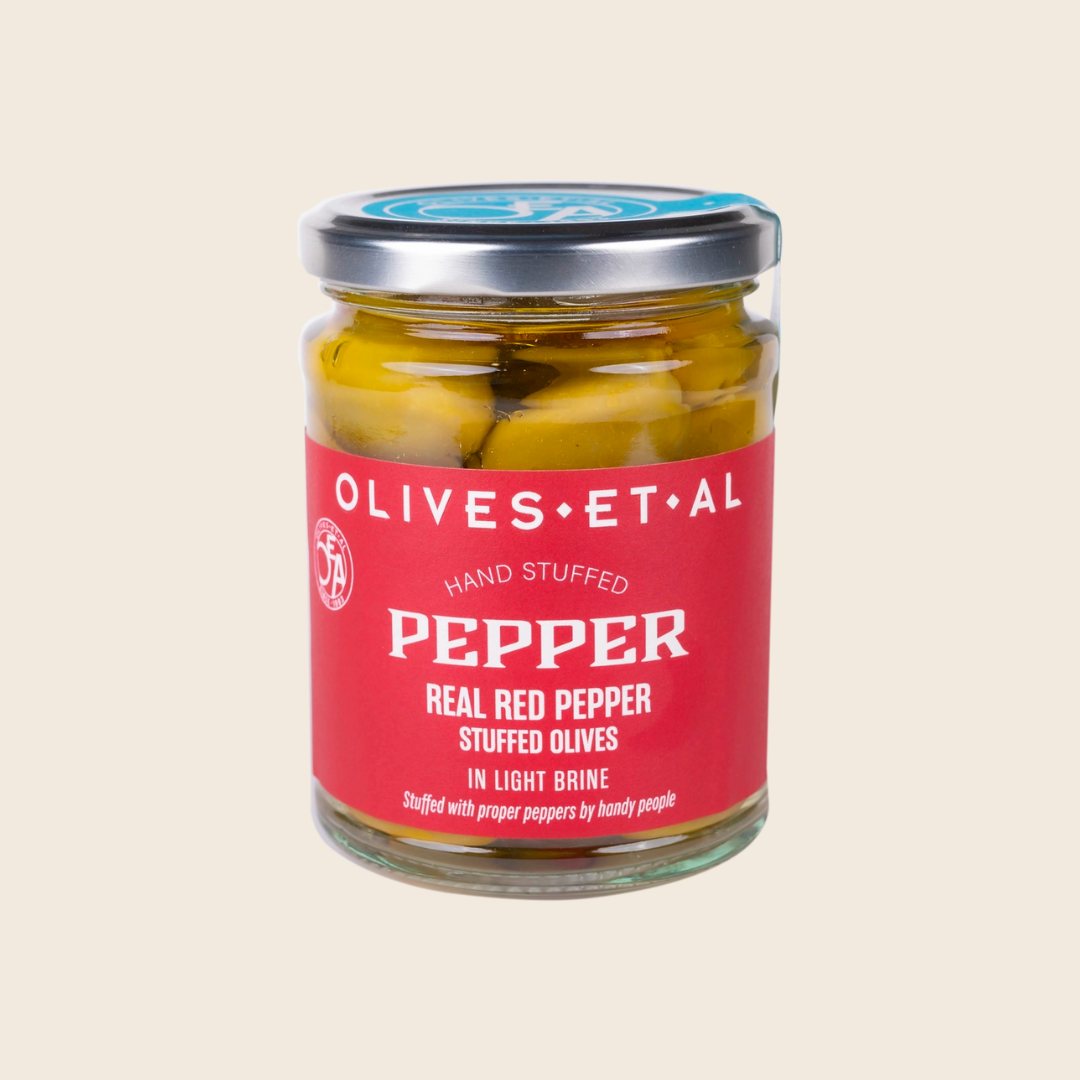 Red Pepper Stuffed Green Olives