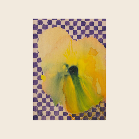 Flower With Checks 02 Print | 30 x 40cm