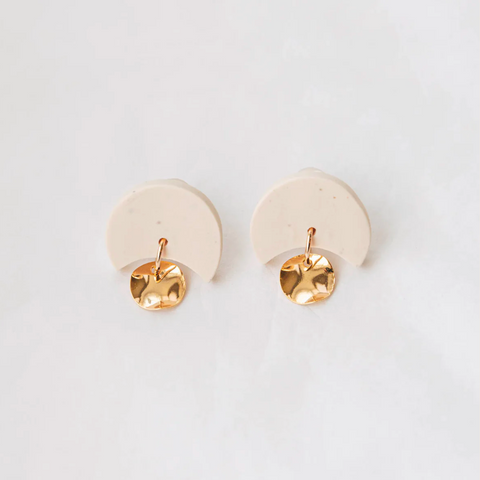 Annabelle Crescent Stud Earrings | Oat