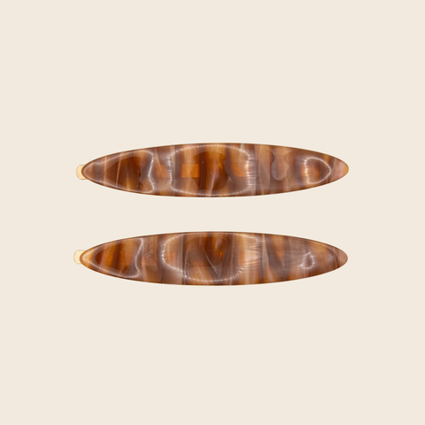 Marble Brown Hair Slides