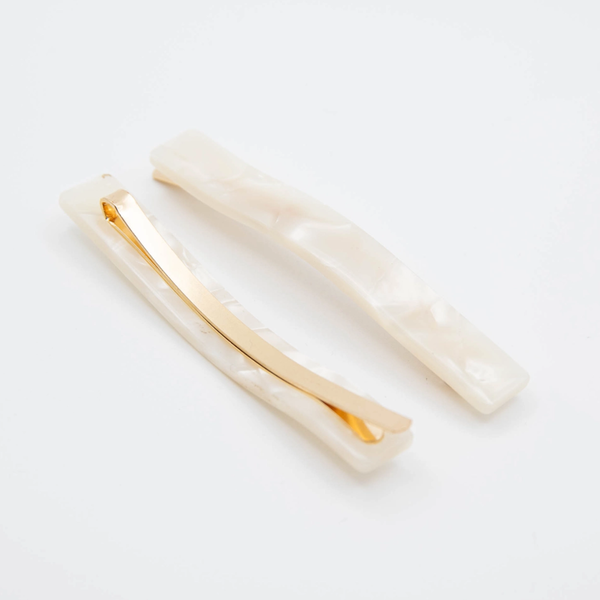 Pearl White Hair Slides